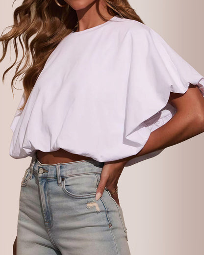 Curvvvy® Essential Boxy Cropped Crewneck T-Shirt