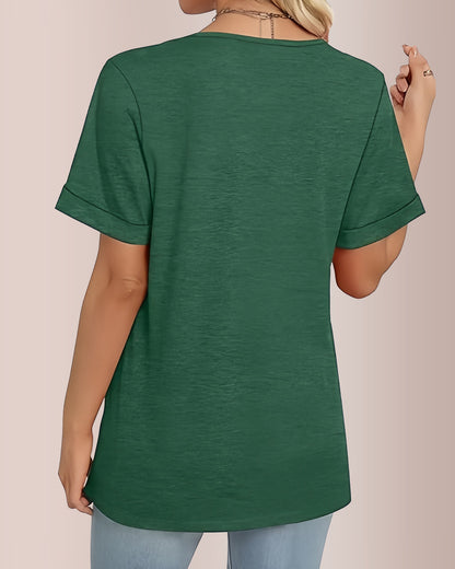 Curvvvy® The Essential V-Neck Relaxed Fit Short Sleeve Top