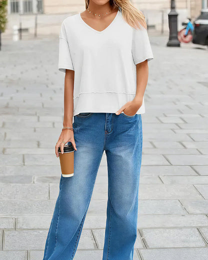 Curvvvy® The Effortless Oversized V-Neck Tee