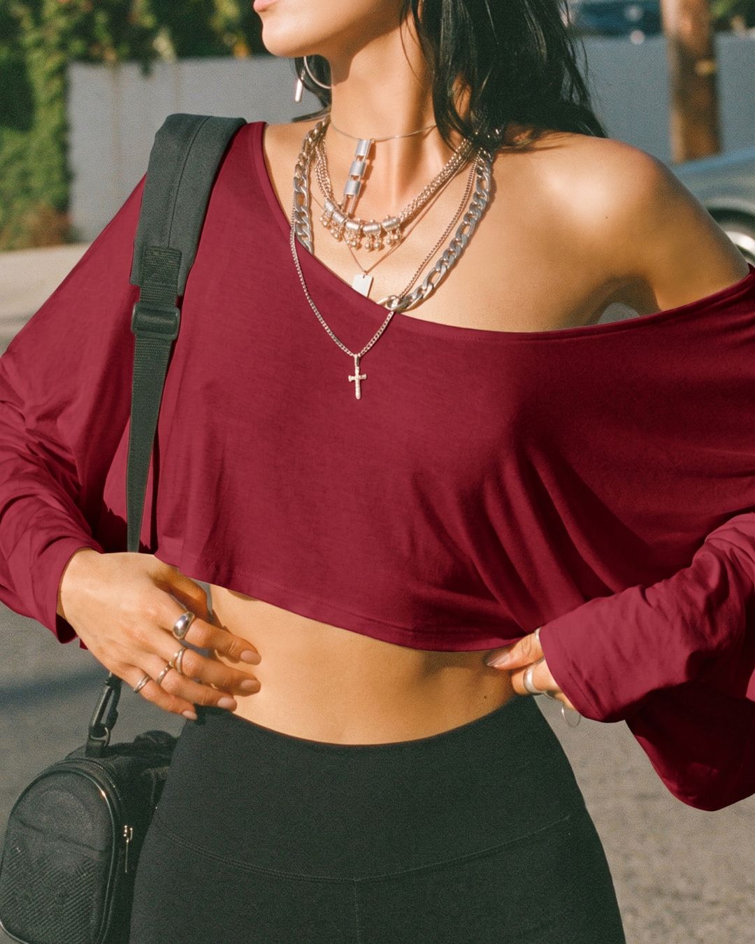 Curvvvy™ Streetwear Off-Shoulder Relaxed Cropped Top