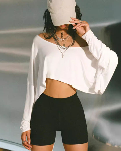 Curvvvy™ Streetwear Off-Shoulder Relaxed Cropped Top