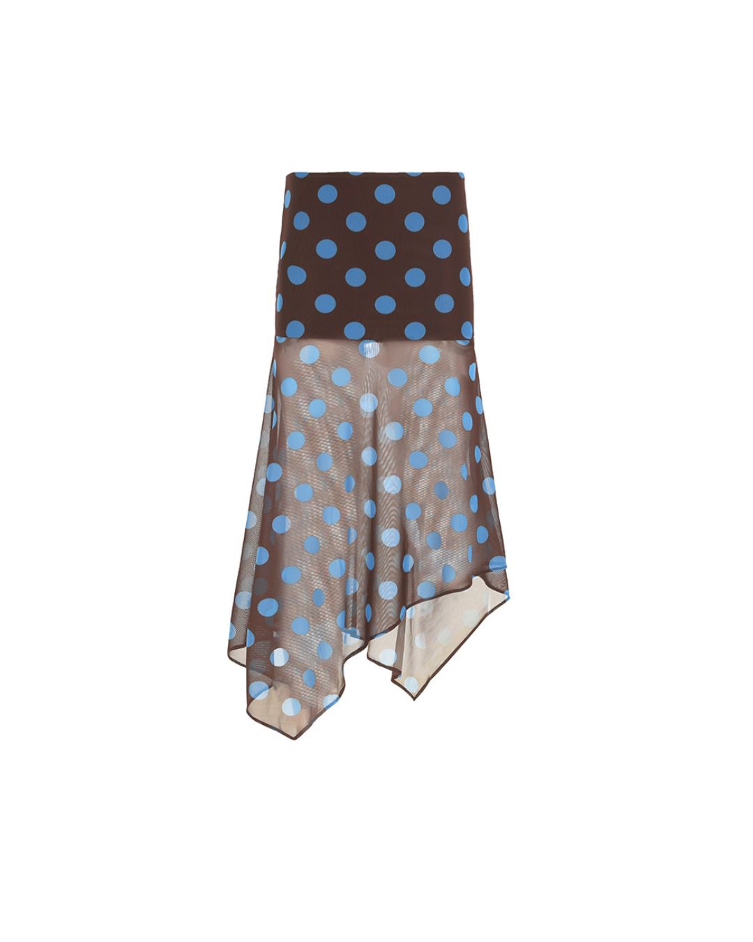 Curvvvy™ Polka Dot Asymmetrical Mesh Skirt