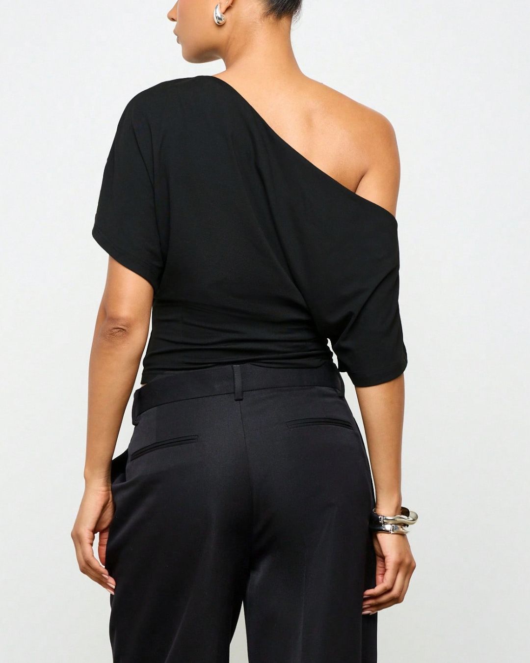 Curvvvy™ Off-Shoulder Batwing Sleeve Cinched Waist Top