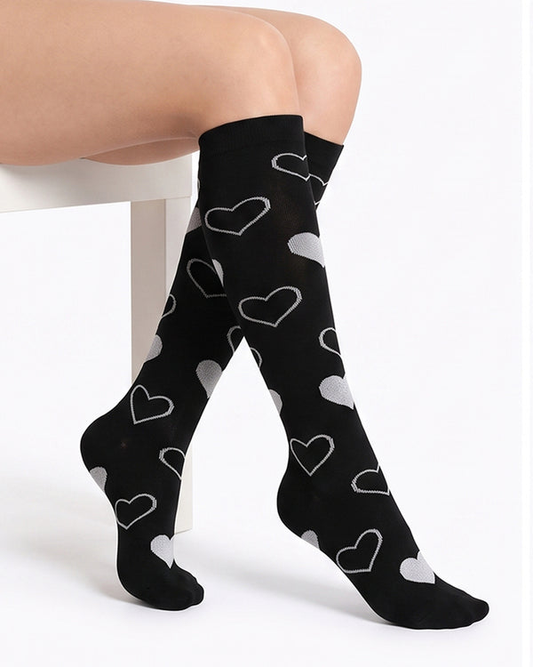 Curvvvy™ Patterned Knee-High Compression Socks