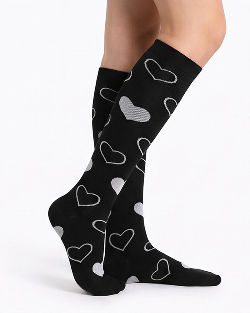 Curvvvy™ Patterned Knee-High Compression Socks