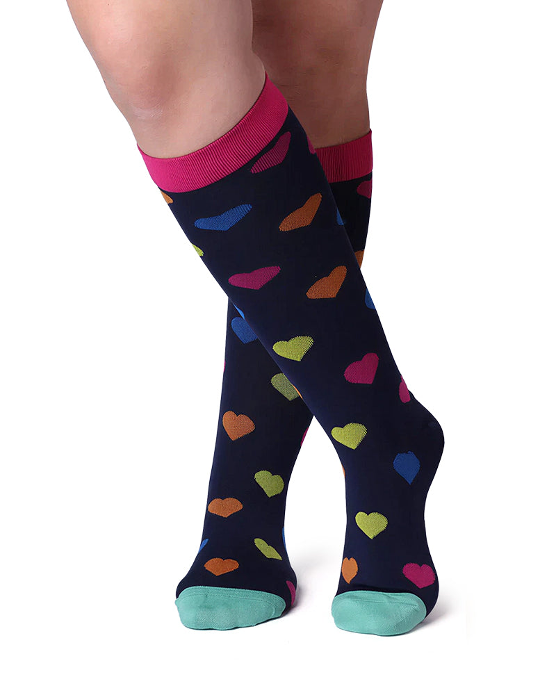 Curvvvy™ Patterned Knee-High Compression Socks