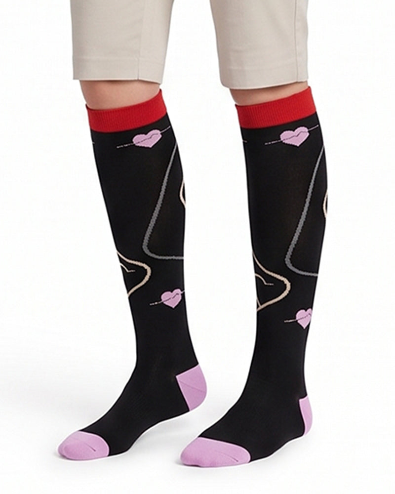 Curvvvy™ Patterned Knee-High Compression Socks