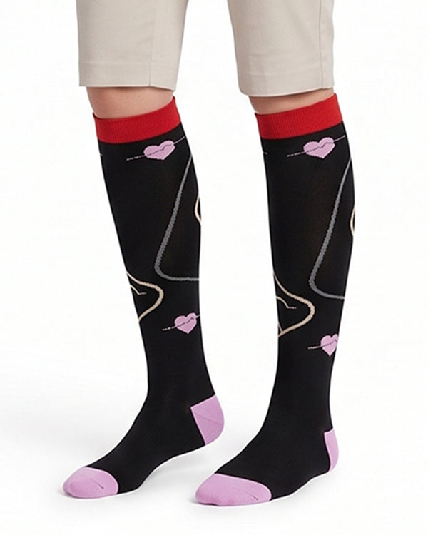 Curvvvy™ Patterned Knee-High Compression Socks