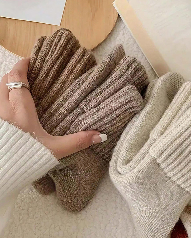 Curvvvy™ Thermal Thick Terry Lined Blend Crew Socks