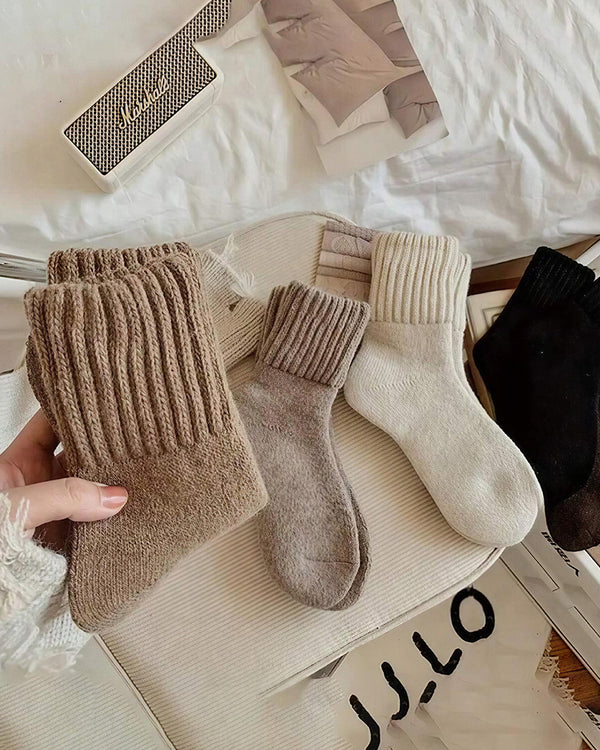 Curvvvy™ Thermal Thick Terry Lined Blend Crew Socks