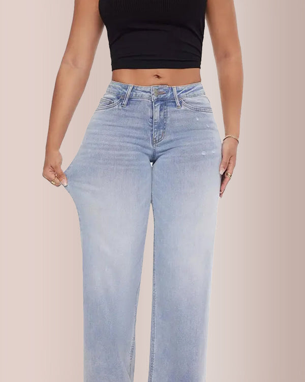 Curvvvy®  Mid-low Rise Baggy Jeans Curvvvy-US
