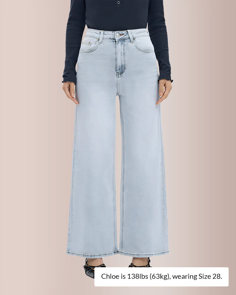 Curvvvy®  Wide Leg High-waisted Stretchy Jeans Curvvvy-US
