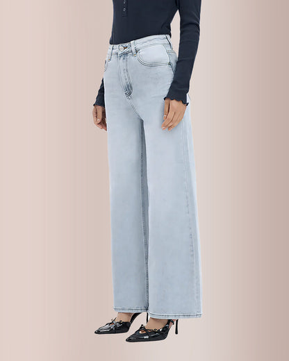 Curvvvy®  Wide Leg High-waisted Stretchy Jeans Curvvvy-US