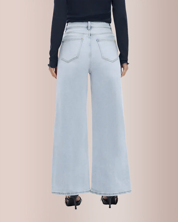 Curvvvy®  Wide Leg High-waisted Stretchy Jeans Curvvvy-US
