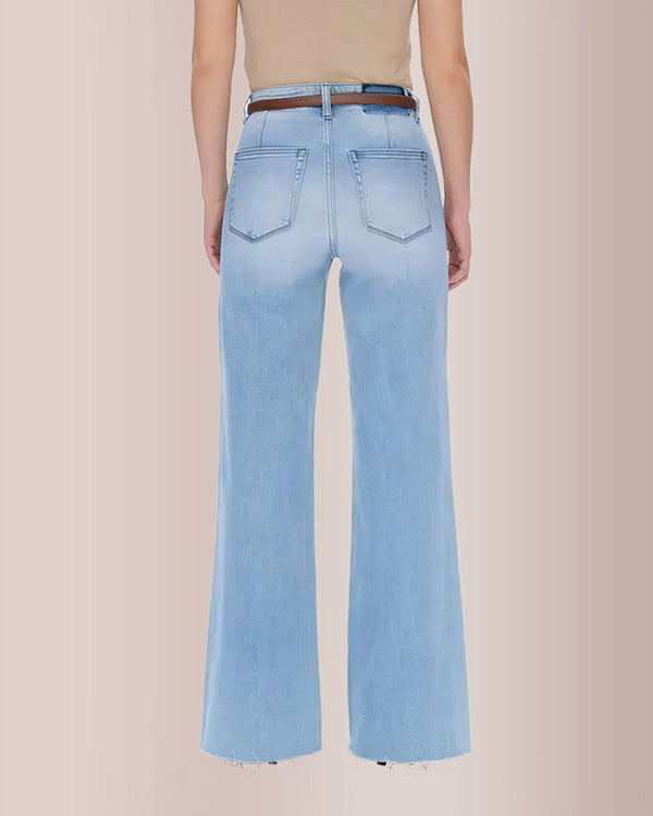 Curvvvy® Stretchy High Waist Wide Leg Jeans Curvvvy-US