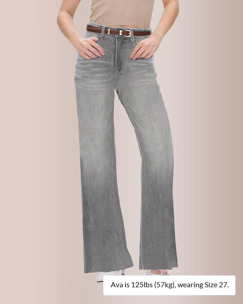 Curvvvy® Stretchy High Waist Wide Leg Jeans Curvvvy-US