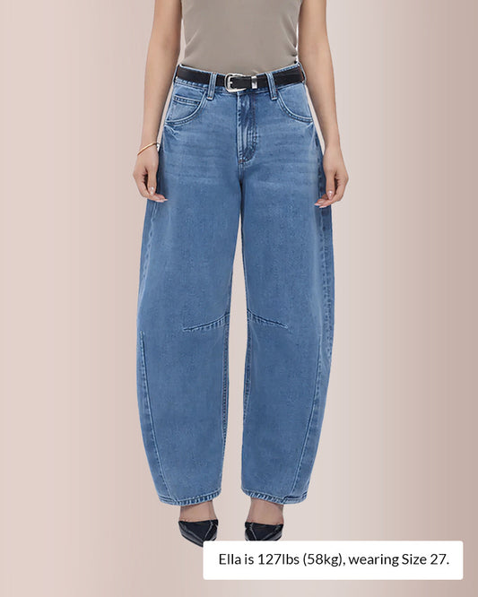 Curvvvy® High Waist Baggy Barrel Leg Jeans Curvvvy-US