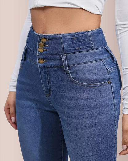 Curvvvy®  High Waist Fleece-Lined Denim Jeans Curvvvy-US