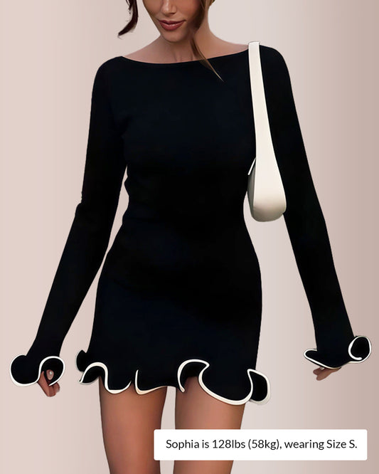 Curvvvy® Women’s Colorblock Wave Hem Knit Dress