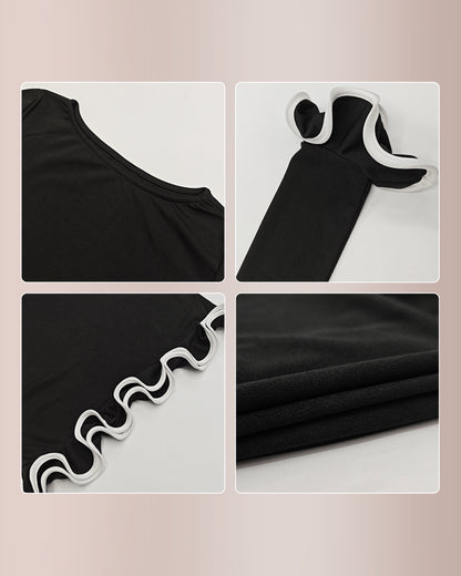 Curvvvy® Women’s Colorblock Wave Hem Knit Dress