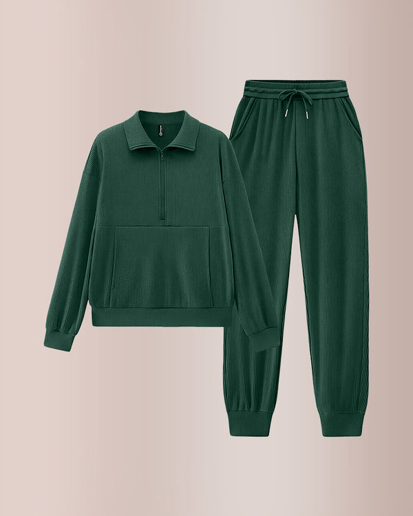 Curvvvy® Women’s Half-Zip Sweatshirt & Jogger Set