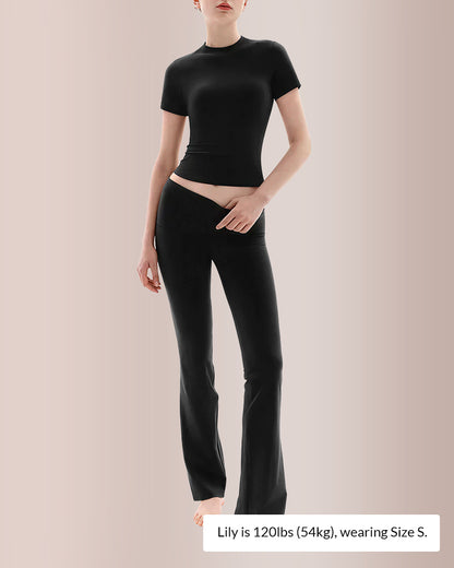 Curvvvy® Women’s Short Sleeve Top & Flare Pant Set