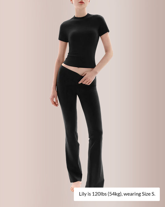 Curvvvy® Women’s Short Sleeve Top & Flare Pant Set