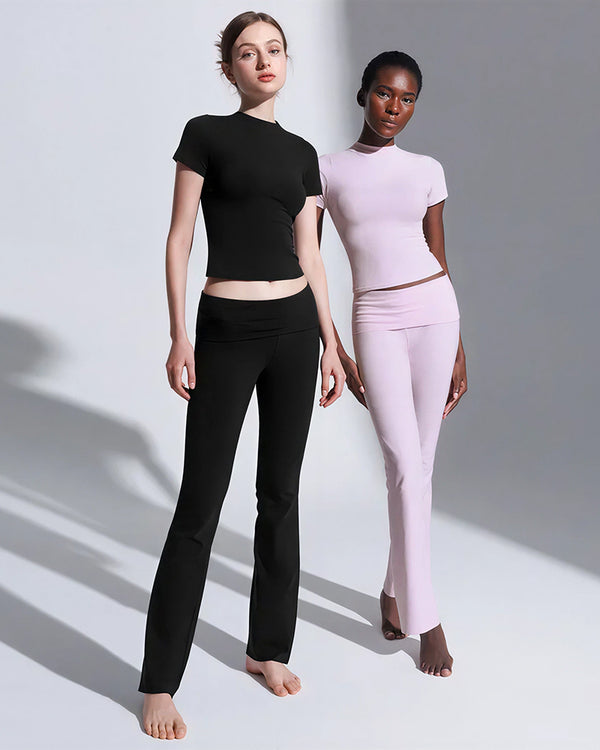 Curvvvy® Women’s Short Sleeve Top & Flare Pant Set