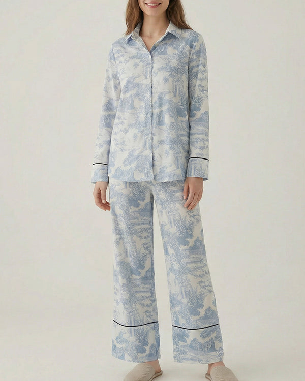 Curvvvy® Artistic Graffiti Oversized Shirt & Wide-Leg Pant Set