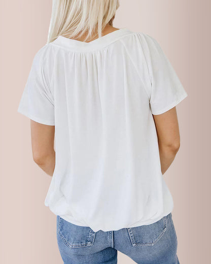 Curvvvy® Women’s V-Neck Shirred Summer Top