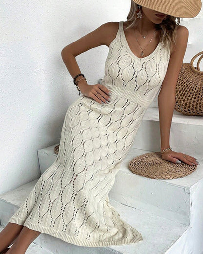 Curvvvy® V-neck Sleeveless Split-Hem Maxi Dress
