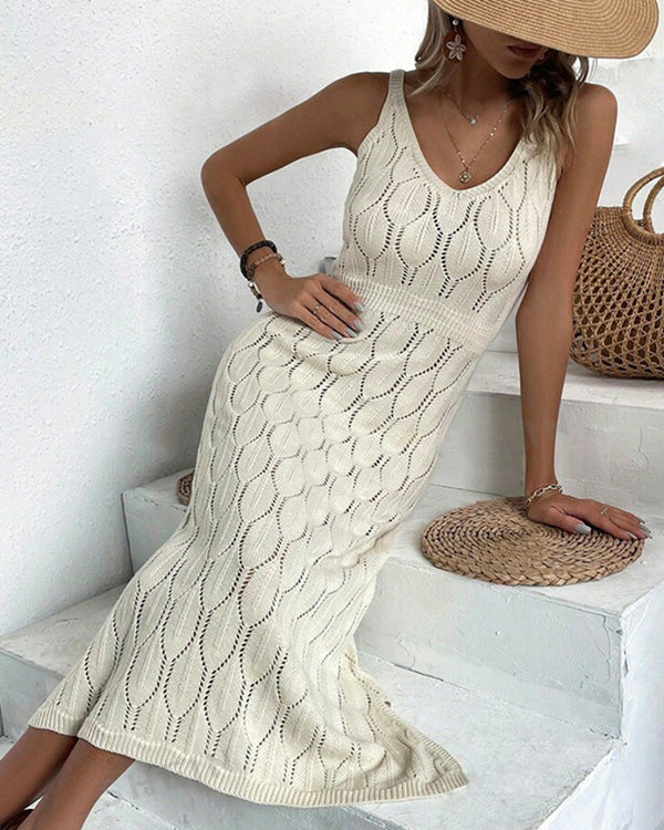 Curvvvy® V-neck Sleeveless Split-Hem Maxi Dress