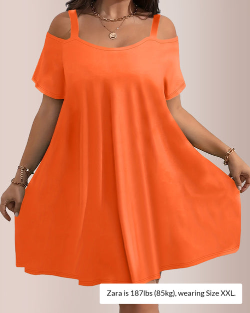 Curvvvy® Plus Size Summer Elegant And Comfortable Solid-Color Dress
