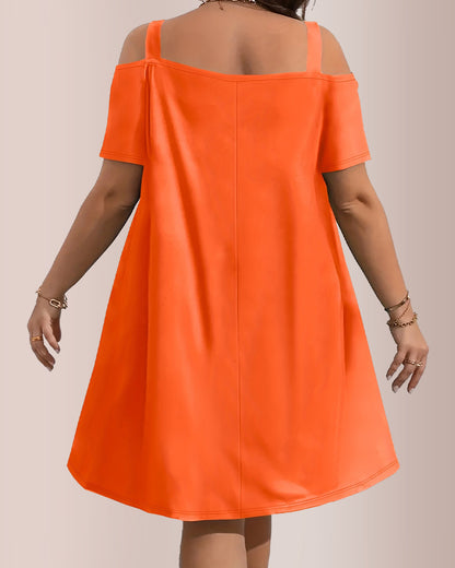 Curvvvy® Plus Size Summer Elegant And Comfortable Solid-Color Dress