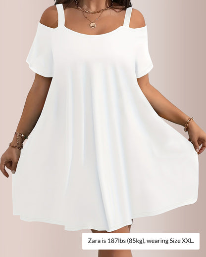 Curvvvy® Plus Size Summer Elegant And Comfortable Solid-Color Dress