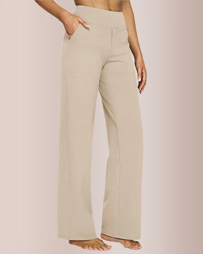 Curvvvy® High-Waisted Knitted Straight Wide-Leg Pants