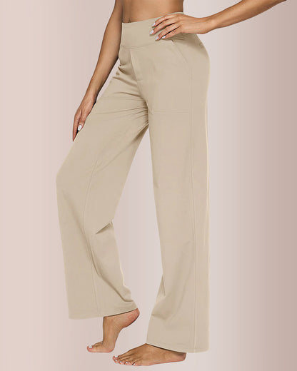 Curvvvy® High-Waisted Knitted Straight Wide-Leg Pants