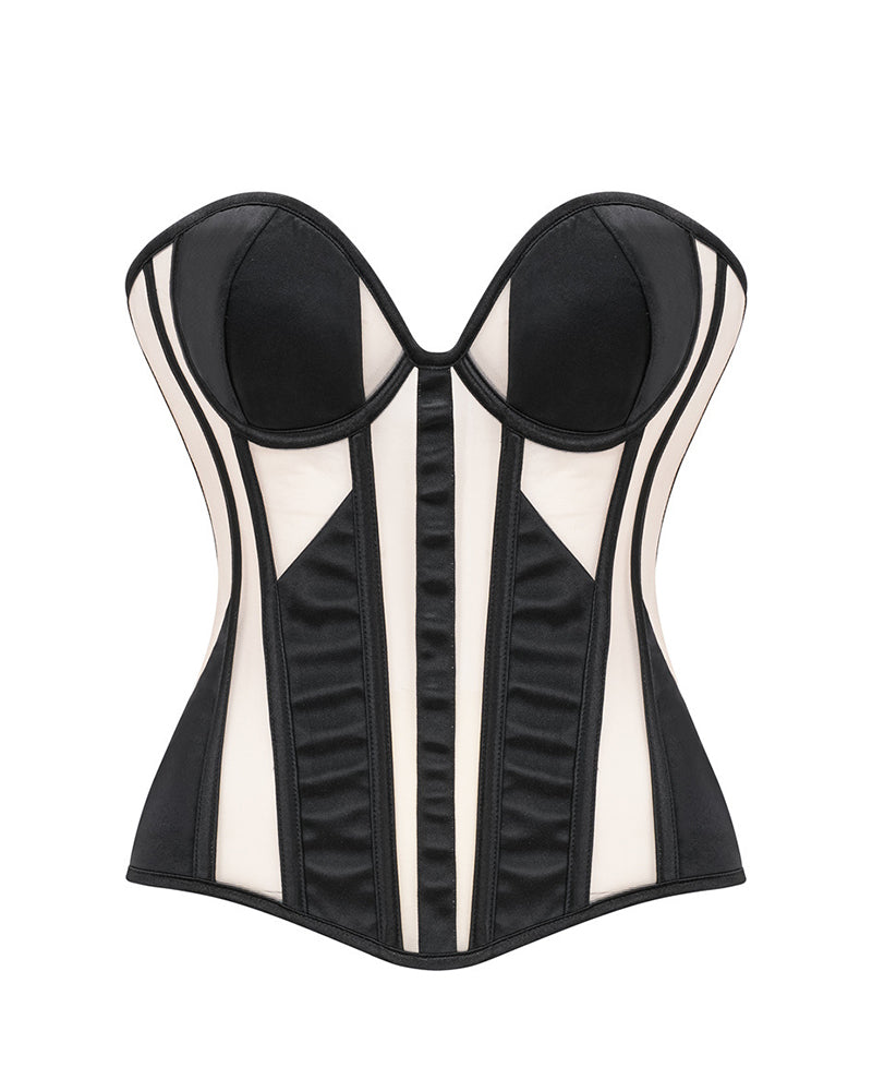 Curvvvy® Sheer Mesh Boned Corset Bustier Top