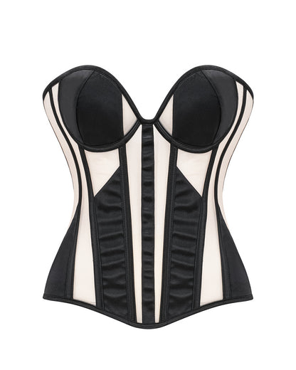Curvvvy® Sheer Mesh Boned Corset Bustier Top