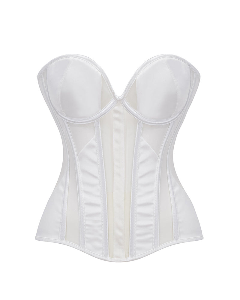 Curvvvy® Sheer Mesh Boned Corset Bustier Top