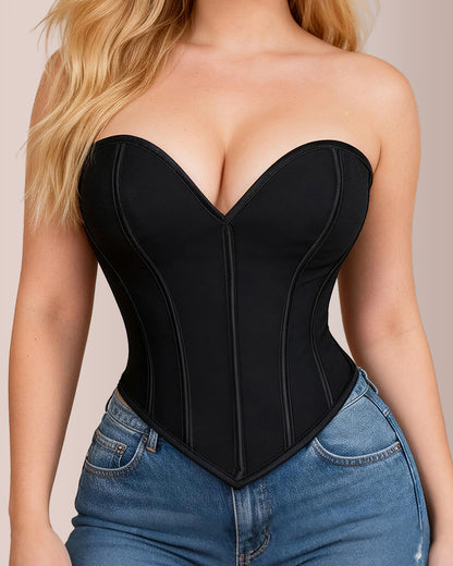 Curvvvy® Sweetheart Neckline Mesh Corset Top