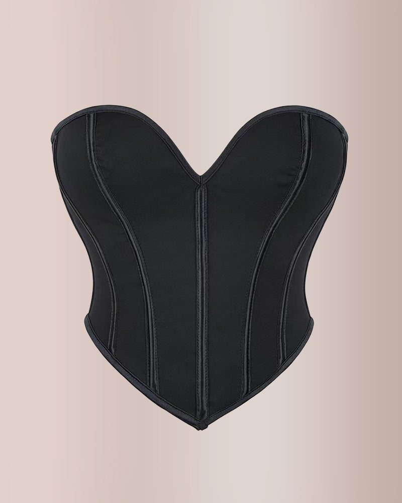 Curvvvy® Sweetheart Neckline Mesh Corset Top