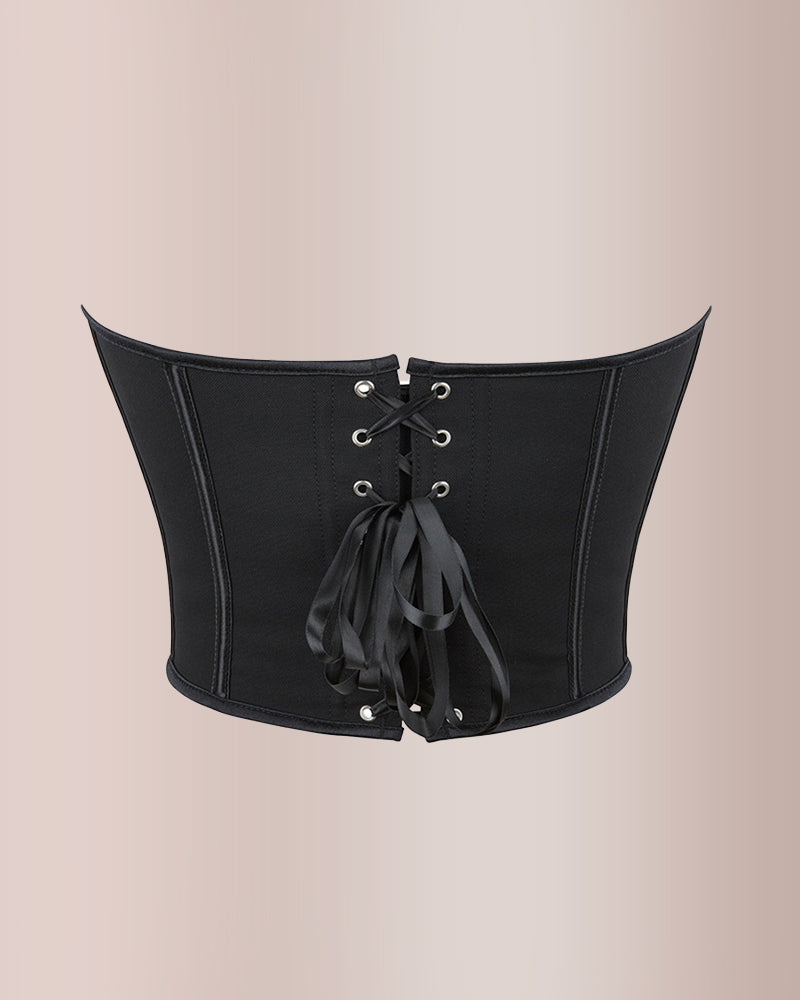 Curvvvy® Sweetheart Neckline Mesh Corset Top
