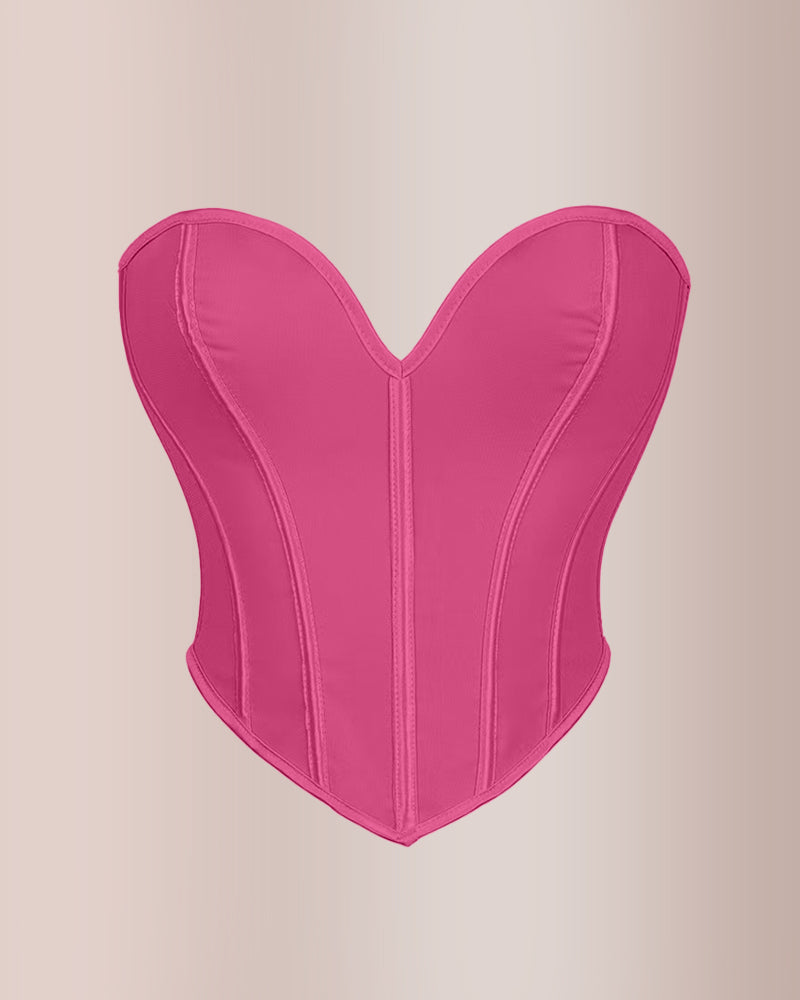 Curvvvy® Sweetheart Neckline Mesh Corset Top
