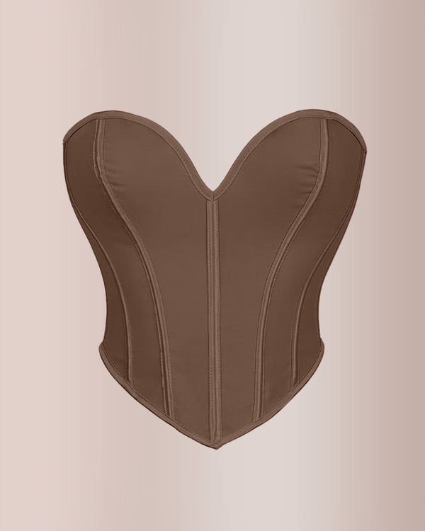 Curvvvy® Sweetheart Neckline Mesh Corset Top