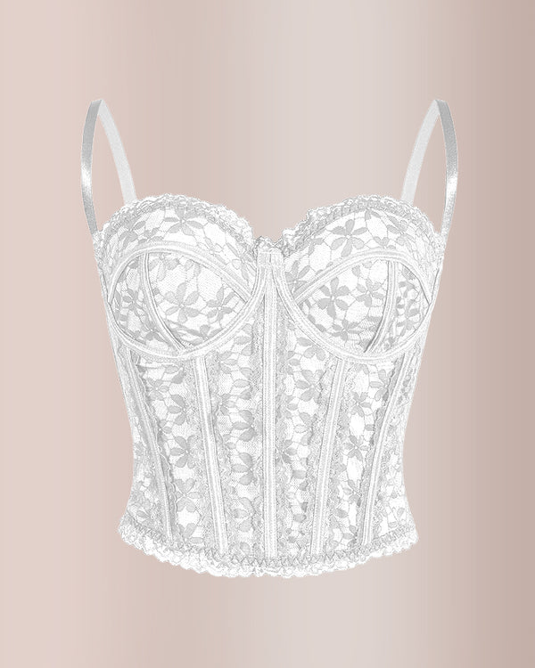 Curvvvy® Sheer Floral Sexy Lace Boned Corset
