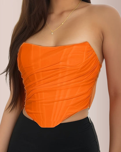 Curvvvy® Sexy Mesh Ruched Bustier Tube Top