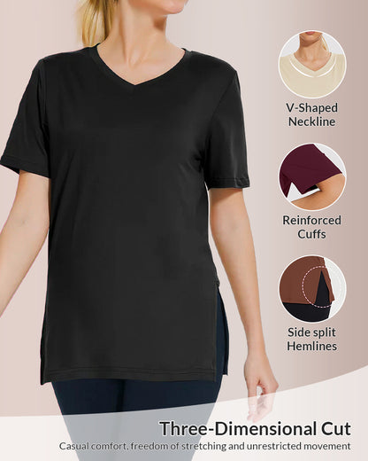 Curvvvy® Essential V-Neck Side-Slit Relaxed Tee