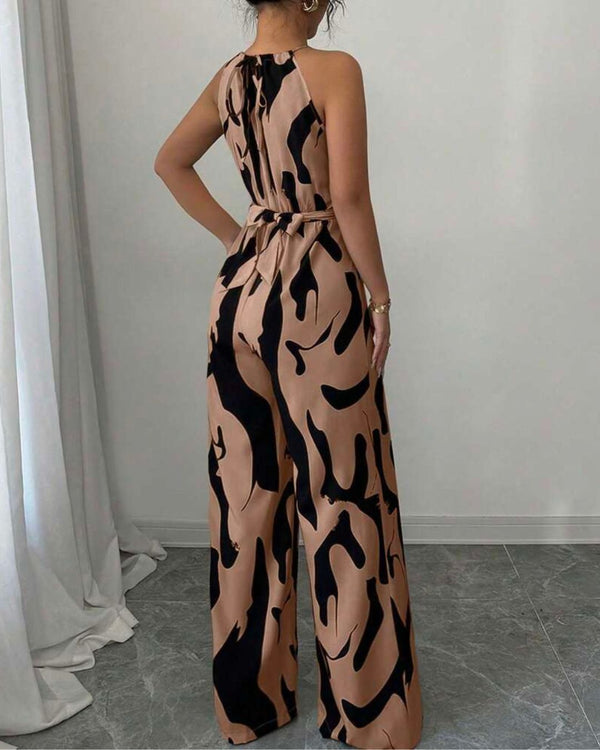 Curvvvy® Floral Print Cinched Waist Up Elegant Casual Romper