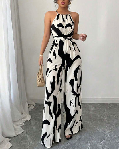 Curvvvy® Floral Print Cinched Waist Up Elegant Casual Romper